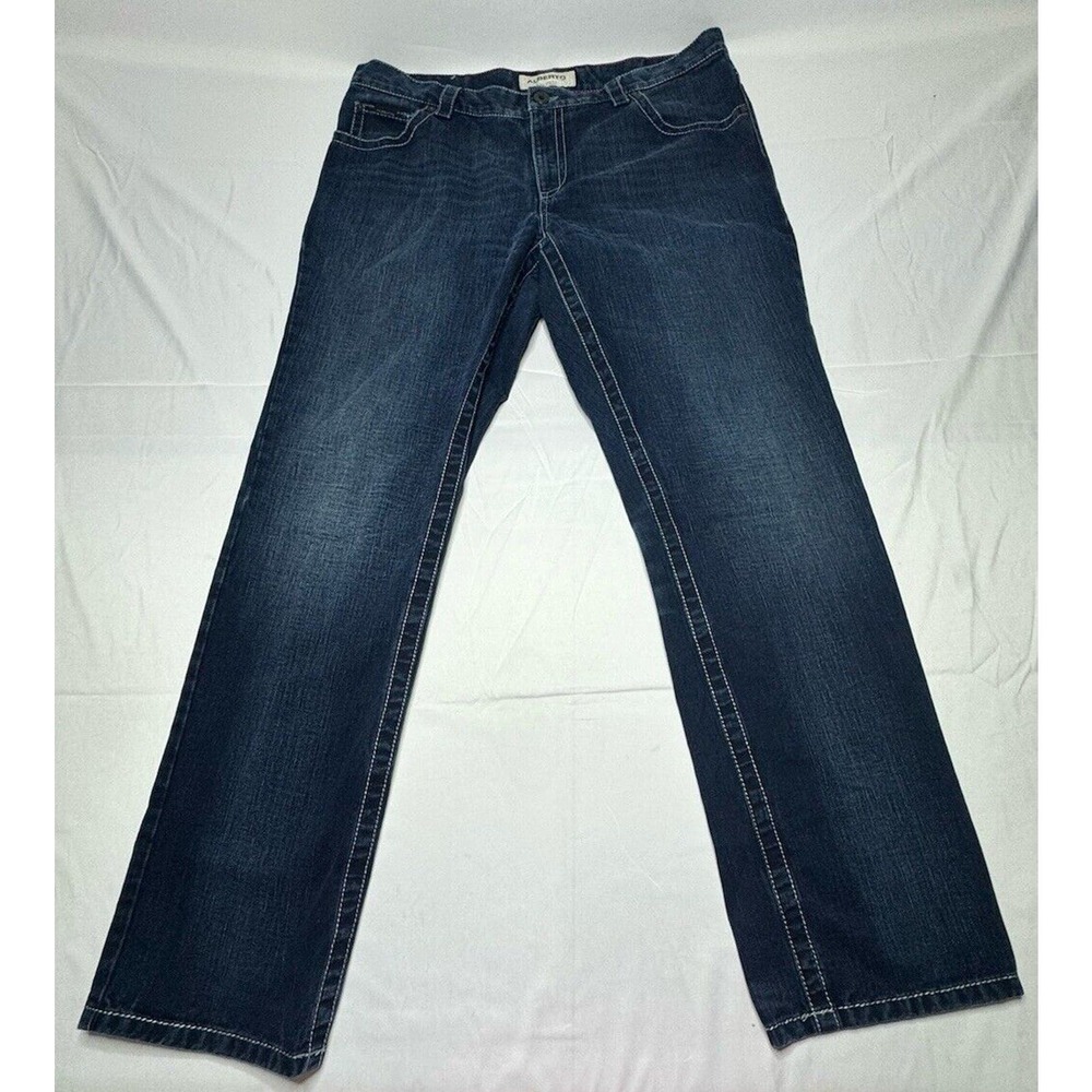 Alberto Men’s Dave Dark Weft Modern Fit Straight Leg Jeans - Size 40x34